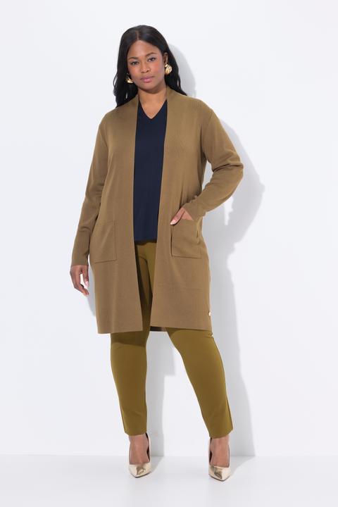 Actual product image Ulla Popken Long Pocket Open Front Cardigan Sweater (46, 48)