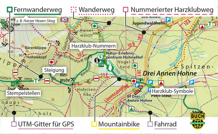 Produktbild Mittlerer Harz Wander- und Fahrradkarte 1 : 30 000 30000