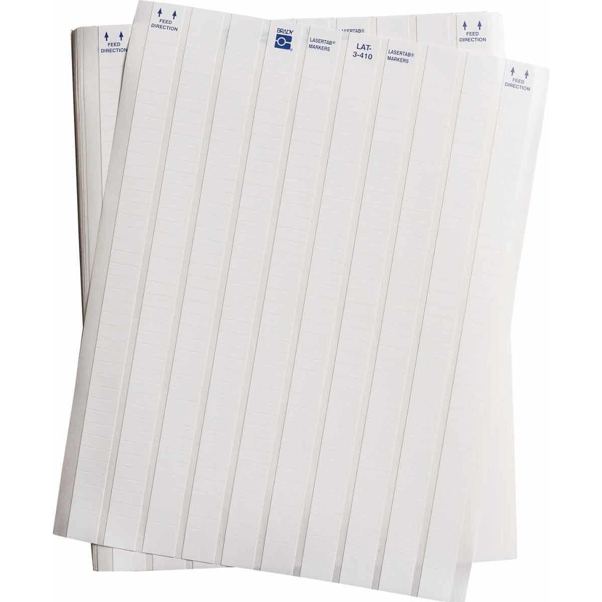 Brady, Etiketten, LAT-3-410-10, Polyolefin, Weiss, 16.51 x 6.35 mm, selbstzerstörend, US-Letter, 10-bahnig (10.