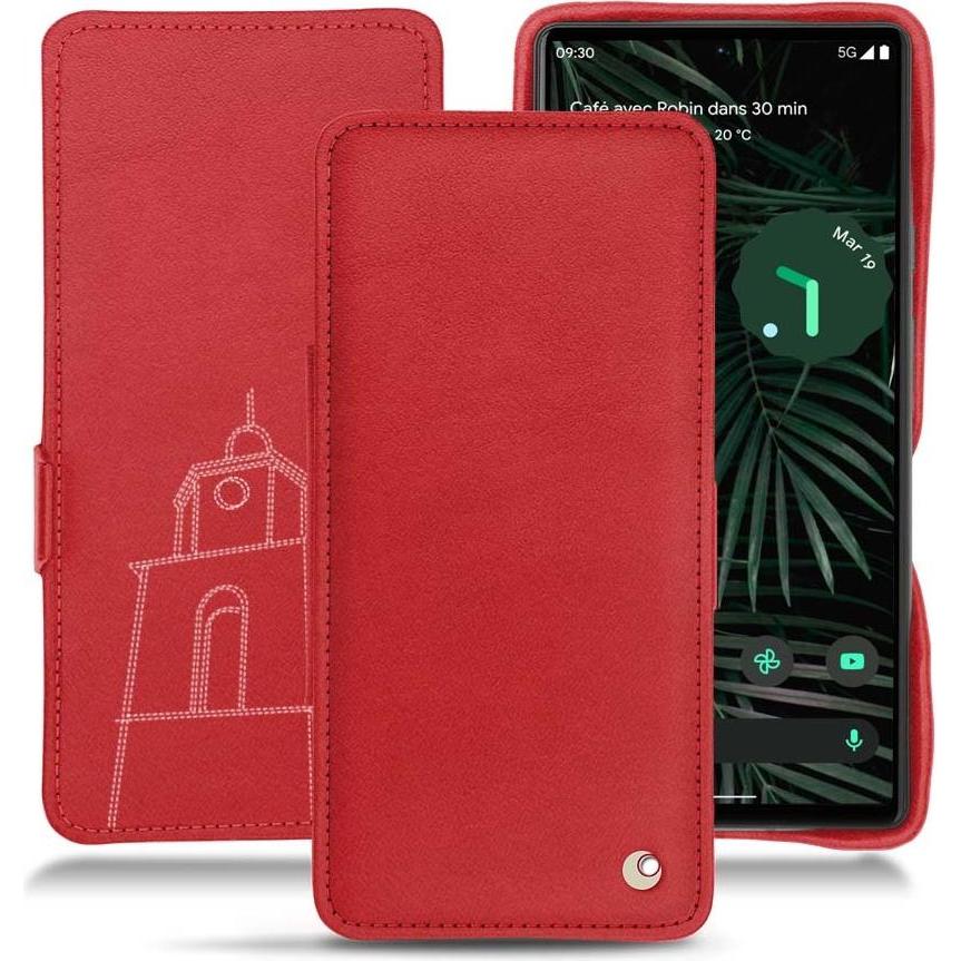 Noreve Lederschutzhülle horizontal (Google Pixel 6 Pro), Smartphone Hülle, Rot