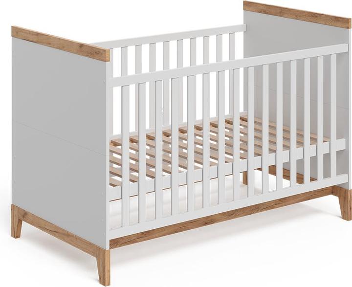 VitaliSpa Babybett Malia, Weiss/Artisan, 70x140 cm (70 x 140 cm)