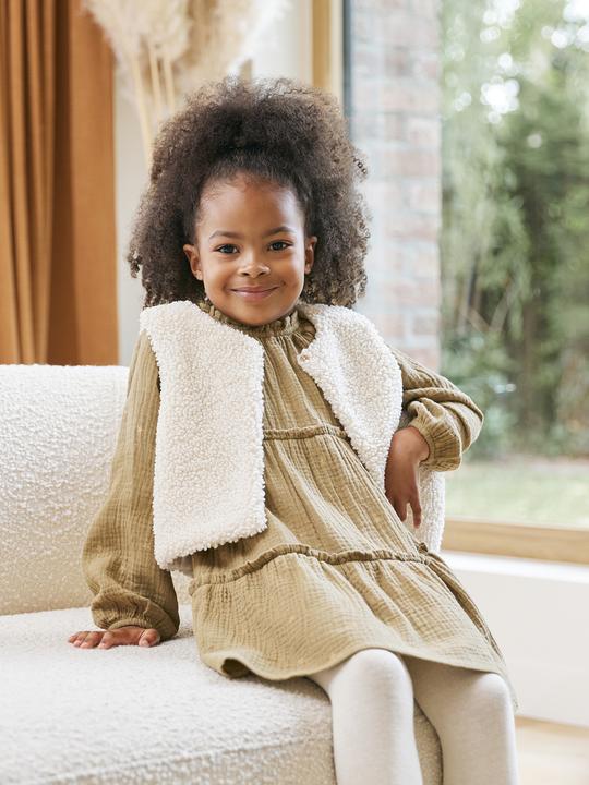 Produktbild Vertbaudet Mädchen-Set: Kleid, Weste und Strumpfhose (128)