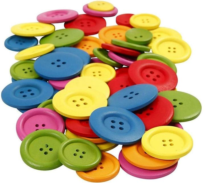 Produktbild Creativ Company Knöpfe-Mix 20-45 mm, Mehrfarbig, 144 Stück, Detailfarbe
