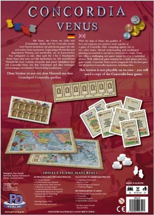 Image du produit PDV09721 - Concordia Venus, pour 2-6 joueurs, à partir de 12 ans (extension) (Allemand, Anglais, 2 - 6 Joueur)