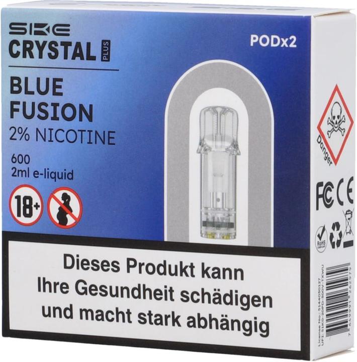 Produktbild SKE Crystal Plus Blue Fusion - E-Pod-Nachfüllung - 2 Stk. à 2 ml