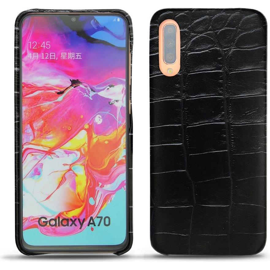 Noreve Lederschutzhülle (Samsung Galaxy A70), Smartphone Hülle, Schwarz