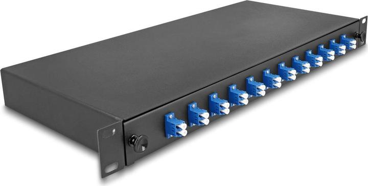 Actual product image Delock 19? Fibre optic splice box 12 x LC Duplex OS2 1U completely equipped ready to splice