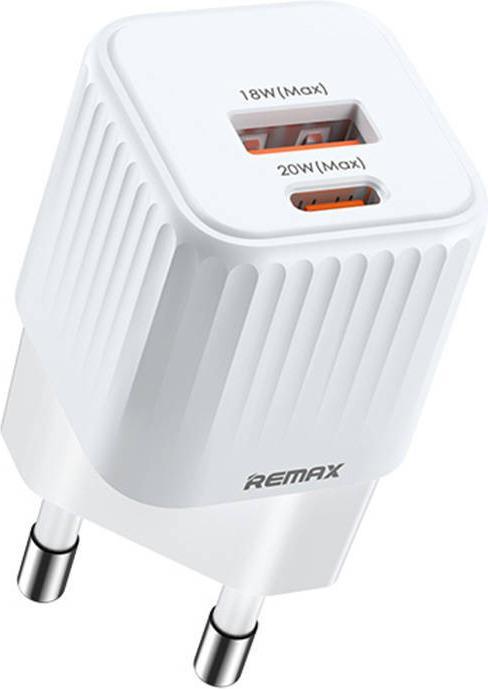 Actual product image Remax Wall charger, RP-U2, USB, USB-C, 20W (white) (20 W)