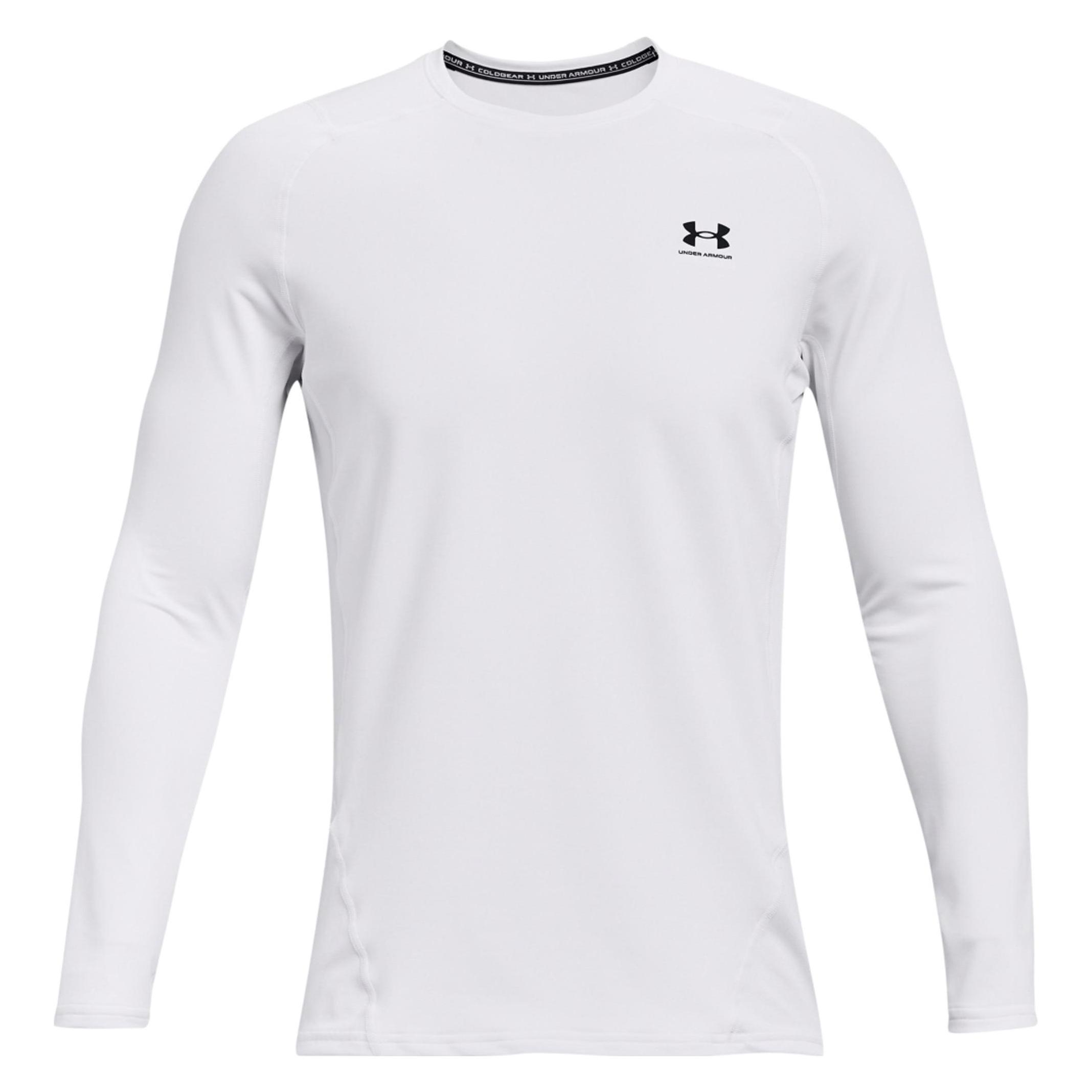 Under Armour, Mannen, Sportief Shirt, Coldgear Compressie Mock L/s (L), Wit, L