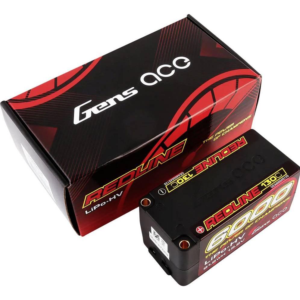 Thumbnail - Gens Ace Redline Series 6000mAh 15.2V 130C 4S2P HardCase 69 HV LiPo Battery (15.20 V, 6000 mAh)