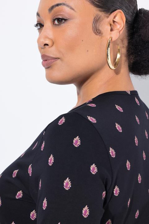 Actual product image Ulla Popken Minimal Print Empire Knit Tunic (54)