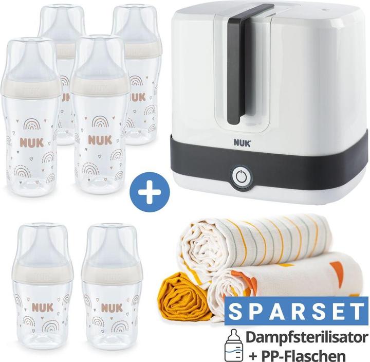 NUK Sterilisatoren & Vaporisatoren Premium Starter-Set 10-tlg. - Dampfsterilisator