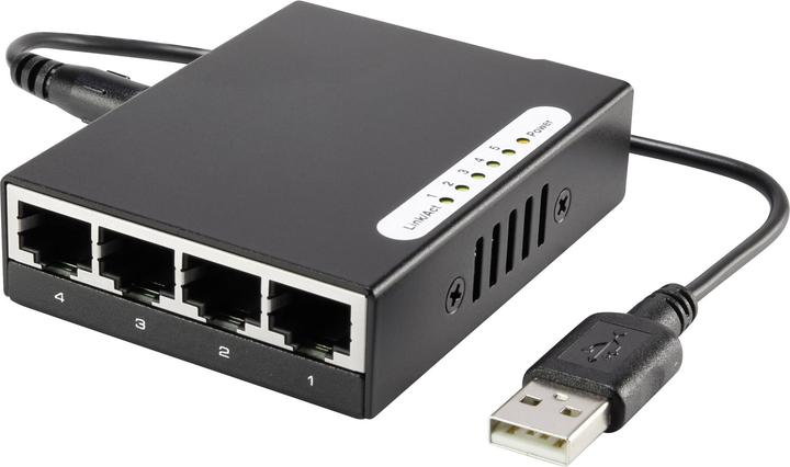 Renkforce 5 Port 10/100 Metall-Switch mini mit USB-Stromversorgung (5 Ports)