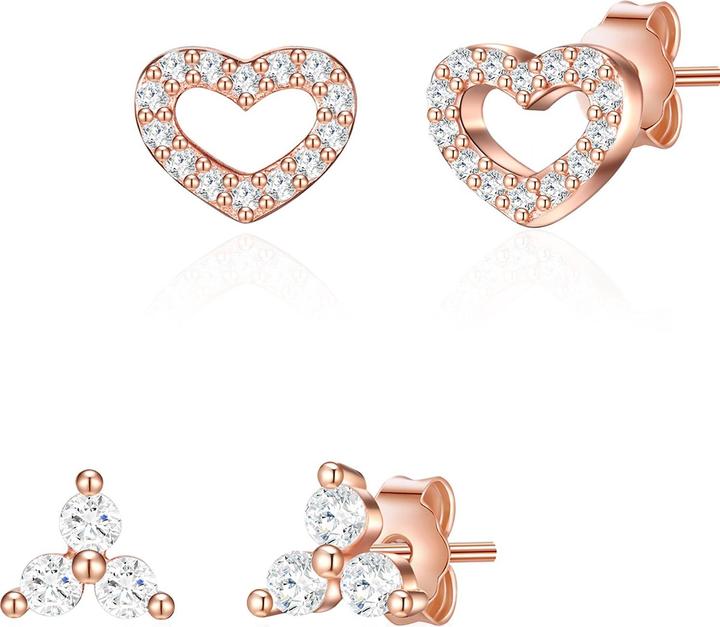 Immagine prodotto Glanzstücke München Donna Cuore in argento Sterling Cubic Zirconia Oro Rosa - 23820 (Argento)