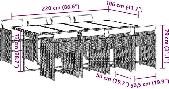 Produktbild vidaXL Garten Essgruppe