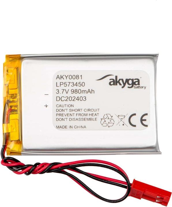Actual product image Akyga LP573450 Akkupack x Spezial-Akku LiPo 3.7 V 980 mAh (3.70 V, 980 mAh)