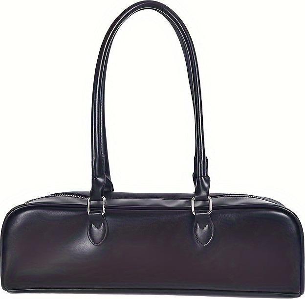 Immagine prodotto Only-Bags.Store Borsa baguette classica retrò, borsa lunga in pelle PU con zip, borsetta alla moda
