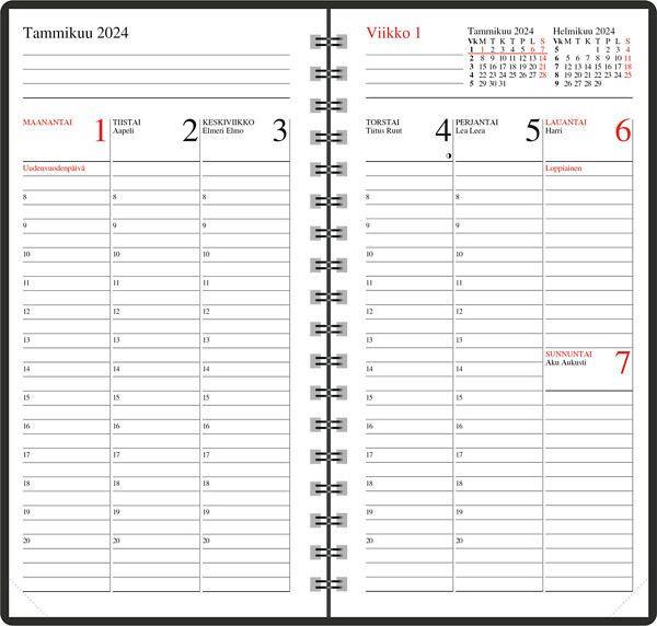 Actual product image RCK 2026 Calendar, black (87 x 153 mm, 1 week / 1 page)