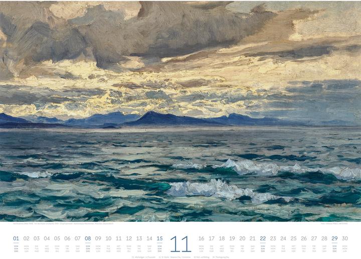 Produktbild Kunstwerk Meer Kalender 2026 (54 x 42 cm, Harter Einband, Französisch, Deutsch, Englisch)