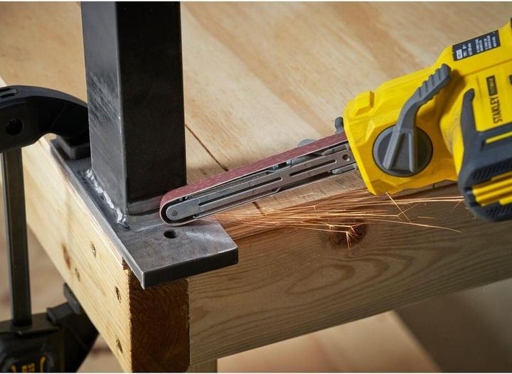 Actual product image Stanley v20 bandfile belt sander with 2x 2.0ah (Belt sanders)