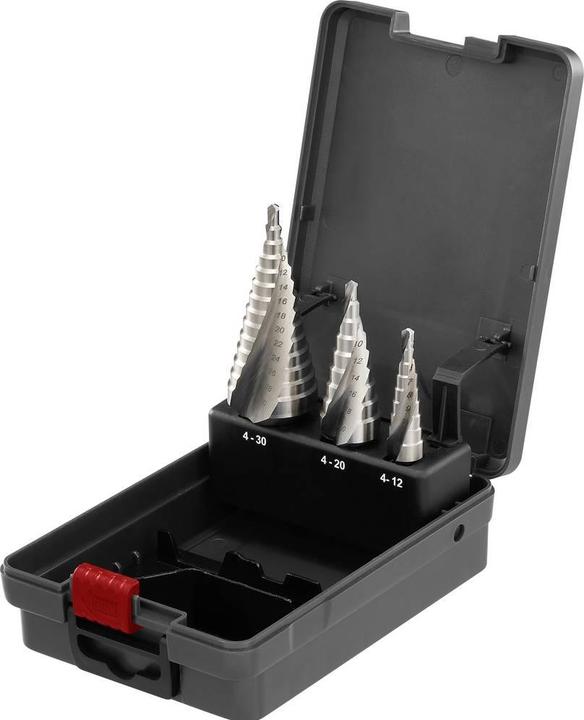 Actual product image Toolcraft TO-9913149 HSS HSS-Stufenbohrer 4.0 - 12.0 mm, 4.0 - 20.0 mm, 4.0 - 3 (4.0 - 20.0 mm, 4 - 12, 4 - 30)