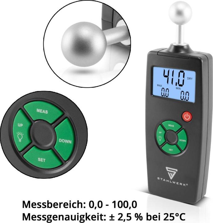 Actual product image Stahlwerk Test tool set with air quality meter and humidity meter