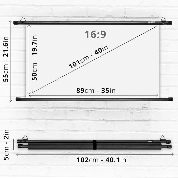 Produktbild Duronic Projektorleinwand BPS40 für Heimkino (40", 16:9, 4:3)
