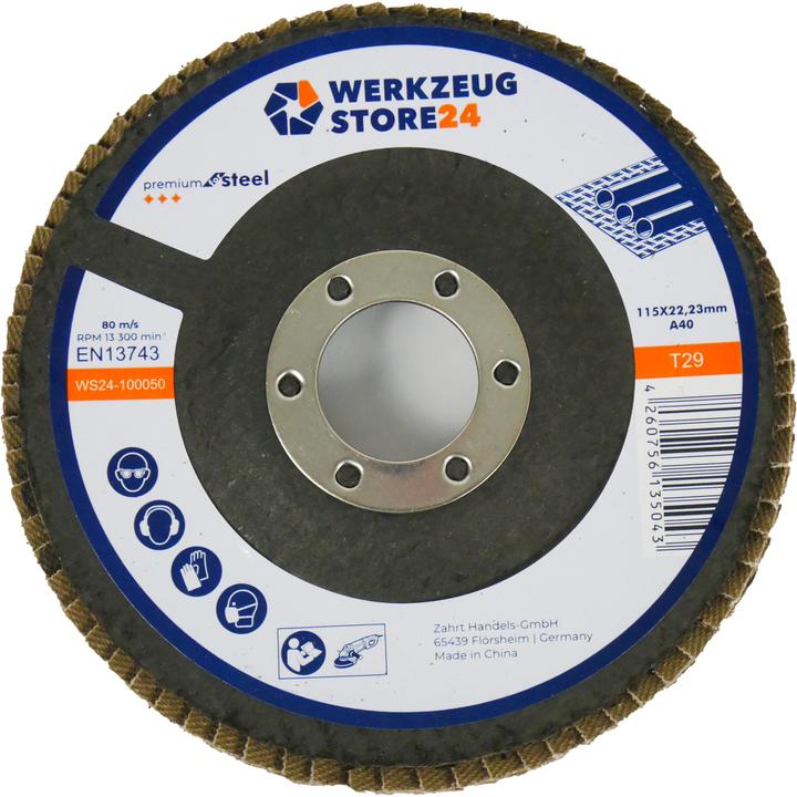 Actual product image Werkzeugstore24 10x flap disc 115 mm curved aluminium oxide K 40