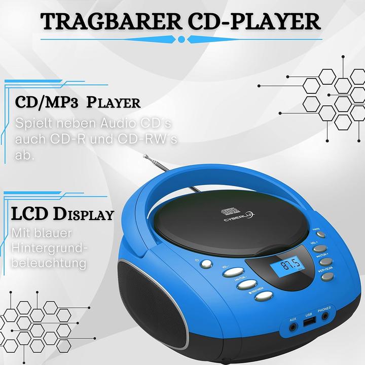 Produktbild Cyberlux Tragbare Boombox mit CD-Player und Bluetooth