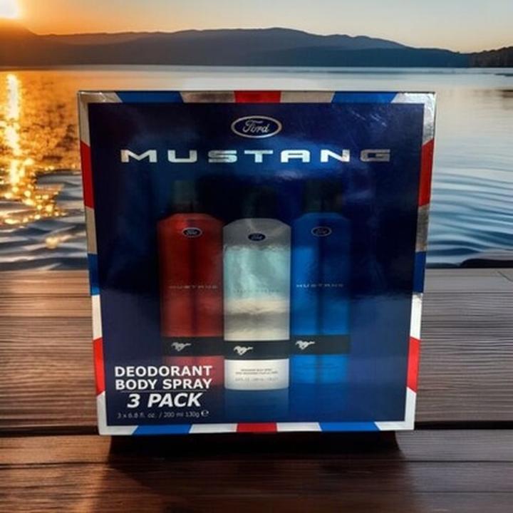 Actual product image Mustang Ford Deodorant Spray 6.8 Fl Oz - Pack of 3 (Spray, 200 ml)