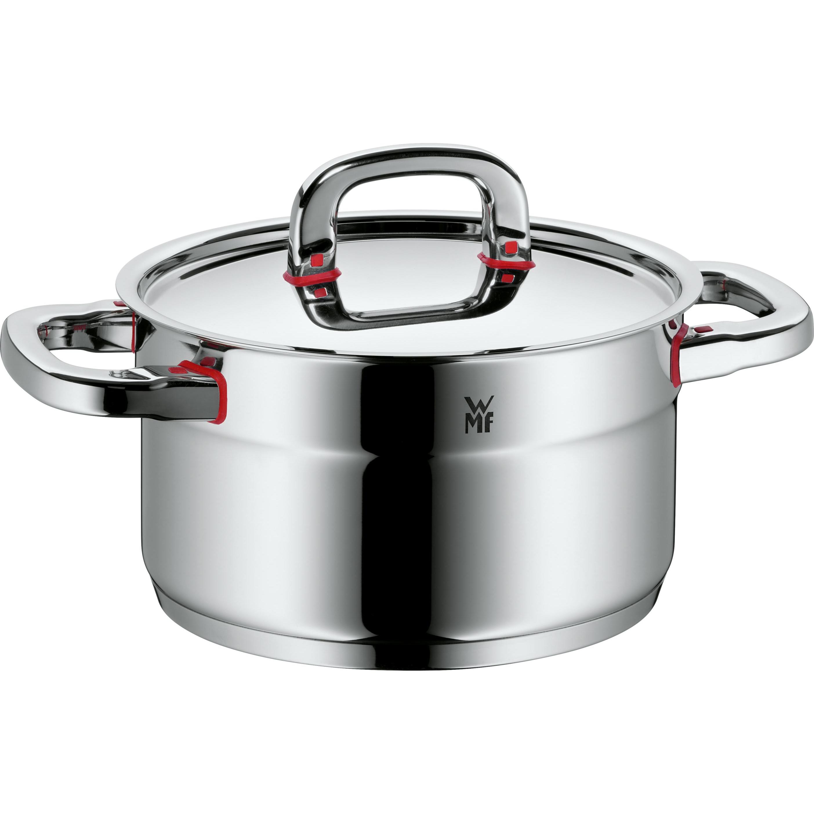 WMF Fleischtopf PREMIUM ONE, Pfanne + Kochtopf, Silber, Rot