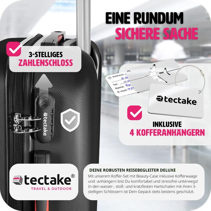 Immagine prodotto tectake Set di valigie rigide Cleo 4 pezzi con valigetta (95 l)