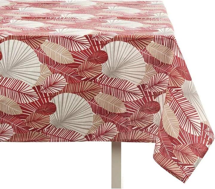 Kinvara nappe toile antitache 140x180cm feuilles bordeaux (140 x 180 cm)