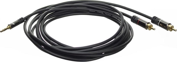 Produktbild 1.5 meter High Quality audio connection cable 1x 3.5mm stereo jack male - 2x RCA male (1.50 m, 3.5mm Klinke (AUX))