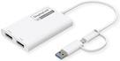 Produktbild Roline Adaptateur USB-C/A DisplayLink USB-C/A - double DP, 4K60 (USB-A, USB Typ-C, 18 cm)