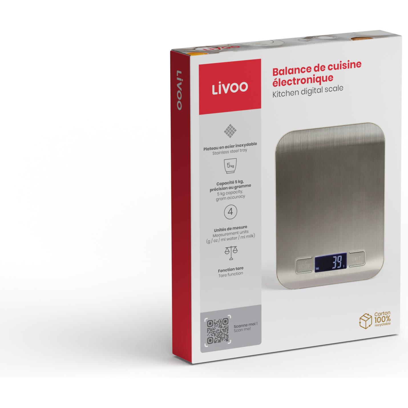 Thumbnail - Livoo Elektronische Küchenwaage, Küchenwaage, Grau