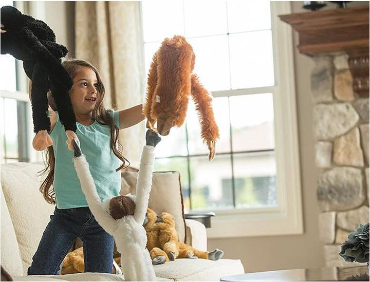 Wild Republic Scimmia scoiattolo appesa in peluche con bambino