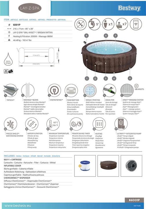 Immagine prodotto Bestway Lay-Z-SPA Bali (7 Persone)