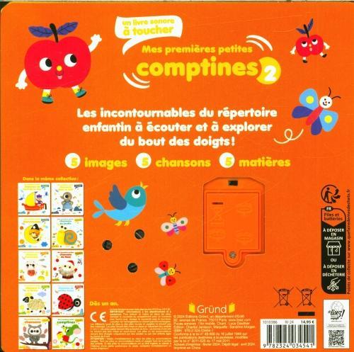 Actual product image Gründ éditions Mes premières petites comptines : un livre sonore à toucher. Tome 2 (French, Dall'Ava Caroline, 2024)