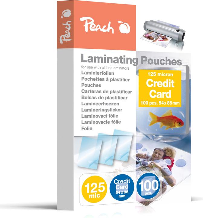 Produktbild Peach Laminierfolie Credit Card (Kreditkarte, 100 Stk., 125 µm)