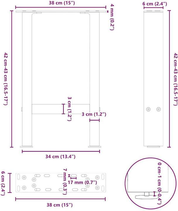 Actual product image vidaXL Couchtischbein