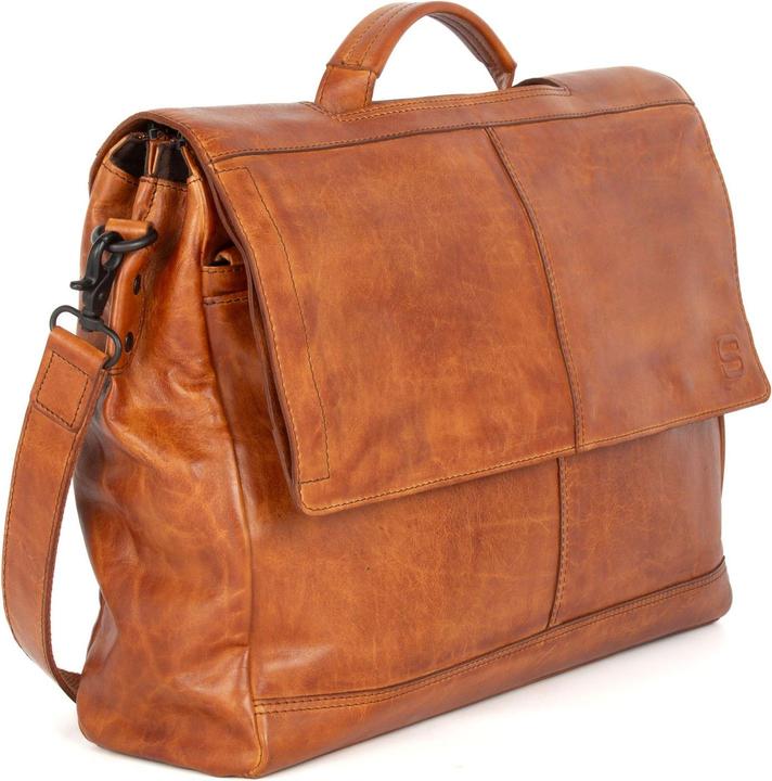 Produktbild Spikes & Sparrow Leren Laptoptas - Benzo - Brandy (15.60")