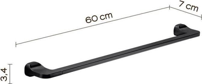 Productafbeelding Domoletti Amalfi Handdoekhouder 60 cm Mat Zwart