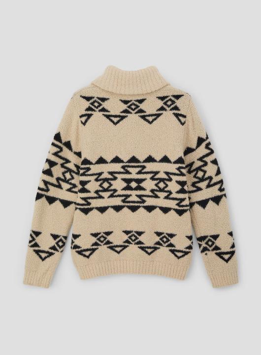 Produktbild s.Oliver Strickpullover Bouclépullover mit Troyer-Kragen (M)