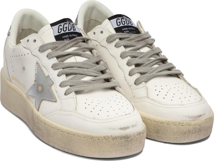 Produktbild Golden Goose ballstar sneakers in leather color white and silver (39)