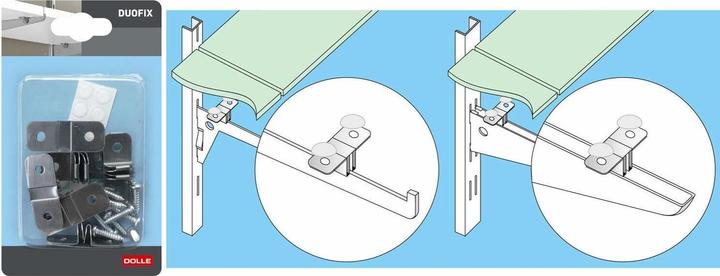 Actual product image Dolle Shelf fixing Duofix stainless steel, 6 pcs.