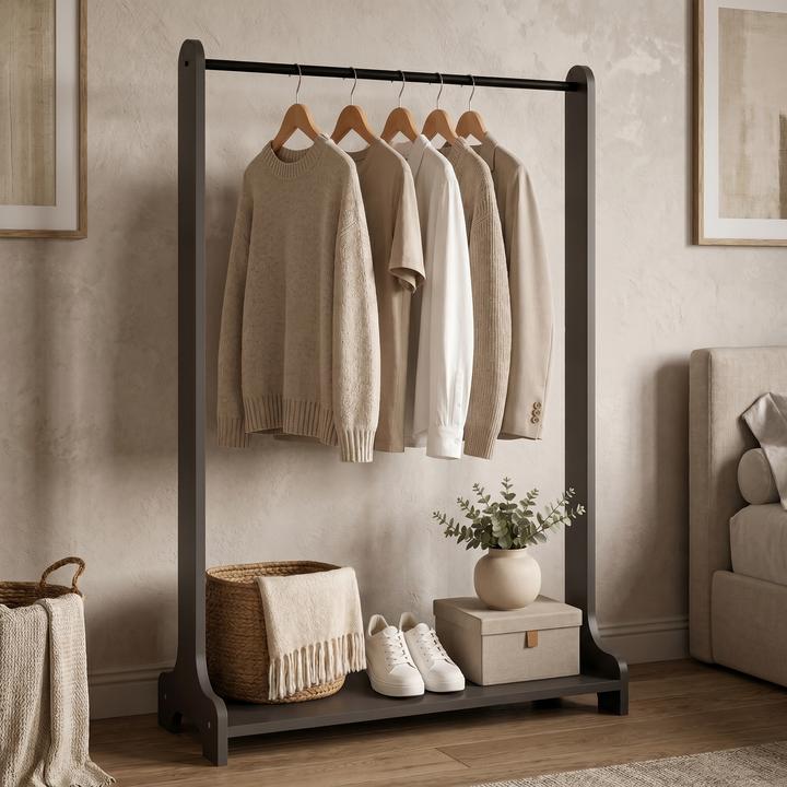Produktbild VCM Holz Kleiderständer mit Regal Lempu M