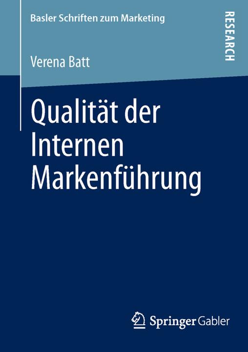 Produktbild Qualität der Internen Markenführung (Deutsch, Verena Batt, 2013)