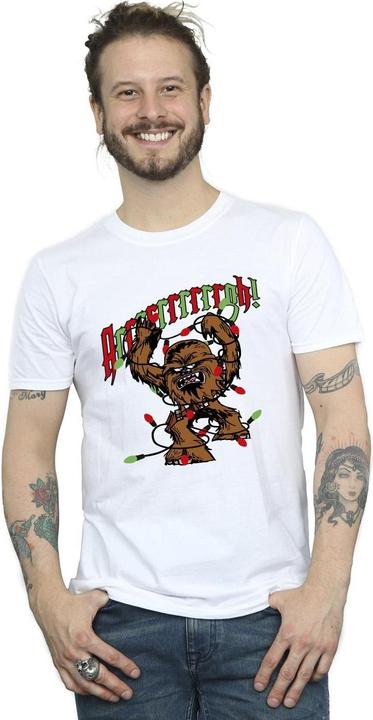 Actual product image Star Wars Mens Episode IV: A New Hope Chewbacca Argh Lights T-Shirt (L)