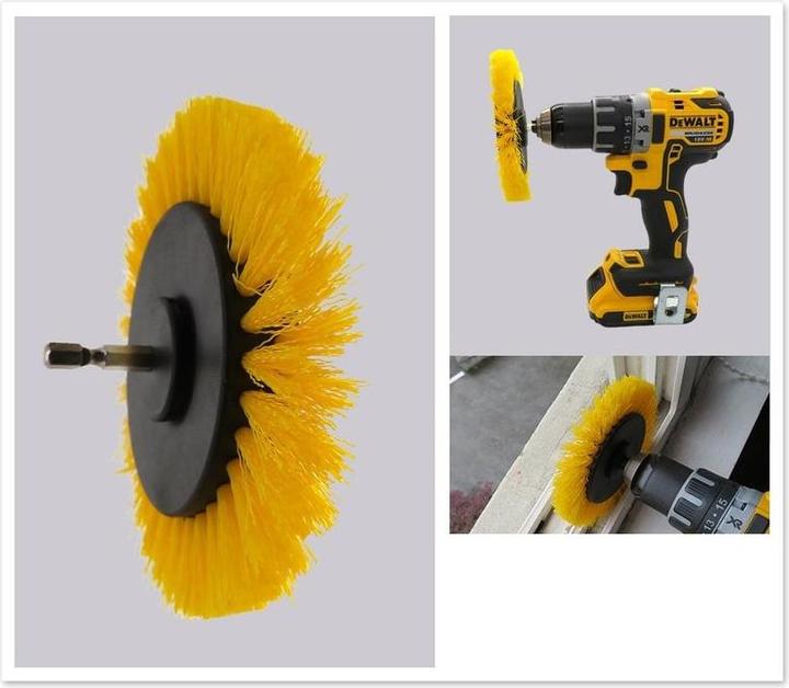 Image du produit Hermex Brosse pour perceuse/visseuse sans fil poils mi-durs Jaune